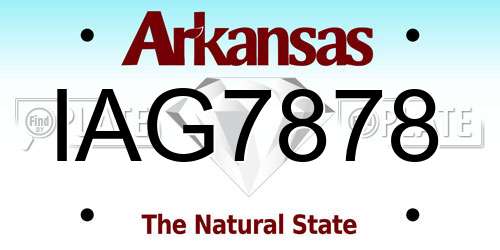 IAG7878 Arkansas License Plate