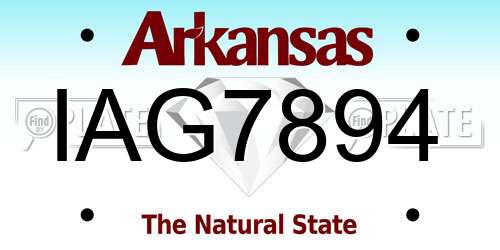 IAG7894 Arkansas License Plate