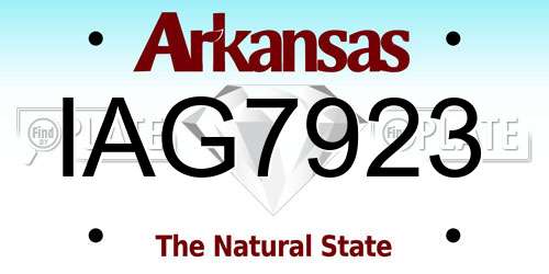 IAG7923 Arkansas License Plate