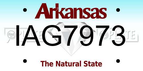 IAG7973 Arkansas License Plate