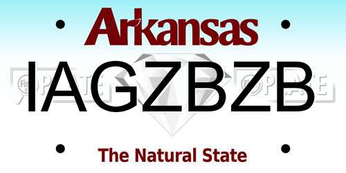 IAGZBZB Arkansas License Plate