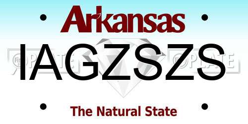 IAGZSZS Arkansas License Plate