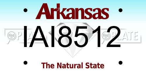 IAI8512 Arkansas License Plate