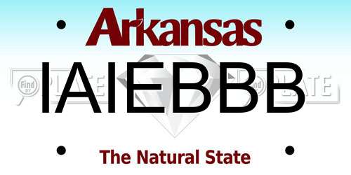 IAIEBBB Arkansas License Plate