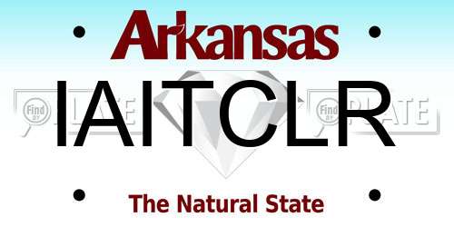 IAITCLR Arkansas License Plate
