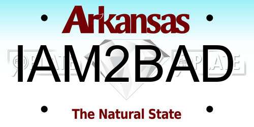 IAM2BAD Arkansas License Plate