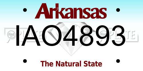 IAO4893 Arkansas License Plate