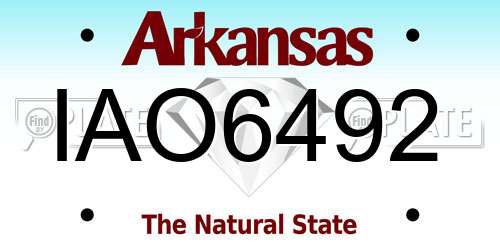 IAO6492 Arkansas License Plate