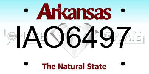 IAO6497 Arkansas License Plate