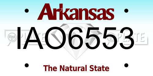 IAO6553 Arkansas License Plate