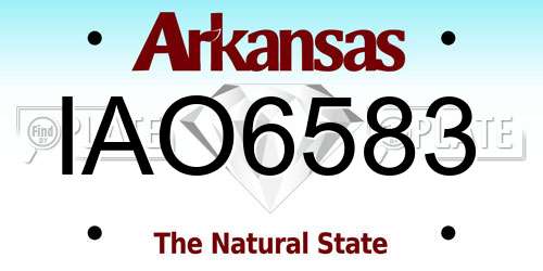 IAO6583 Arkansas License Plate