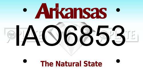 IAO6853 Arkansas License Plate