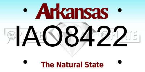 IAO8422 Arkansas License Plate