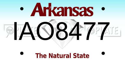 IAO8477 Arkansas License Plate