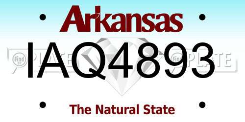 IAQ4893 Arkansas License Plate