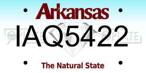 IAQ5422 Arkansas License Plate