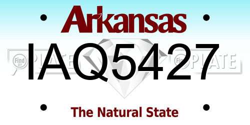 IAQ5427 Arkansas License Plate