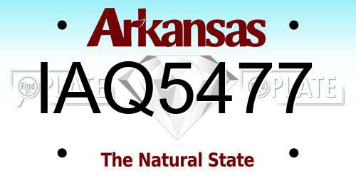 IAQ5477 Arkansas License Plate