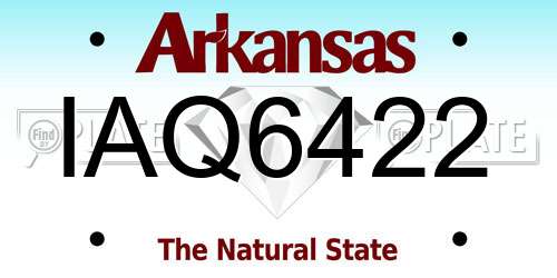 IAQ6422 Arkansas License Plate