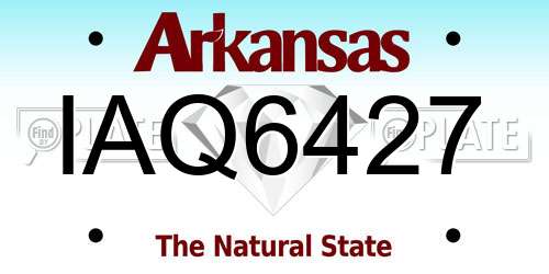 IAQ6427 Arkansas License Plate