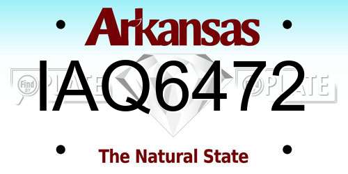 IAQ6472 Arkansas License Plate
