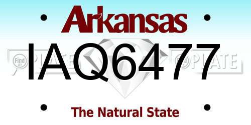 IAQ6477 Arkansas License Plate