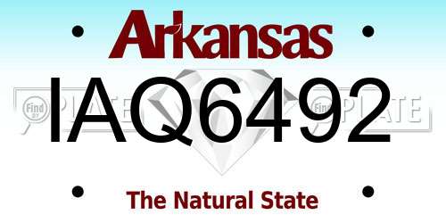 IAQ6492 Arkansas License Plate