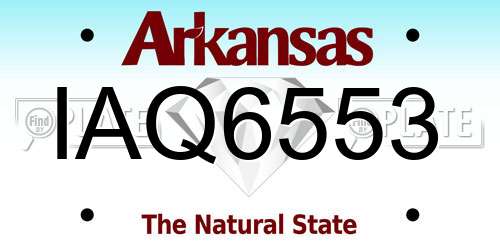 IAQ6553 Arkansas License Plate