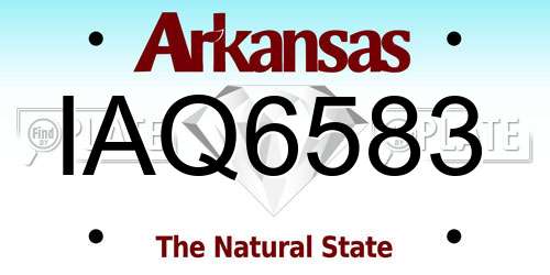 IAQ6583 Arkansas License Plate