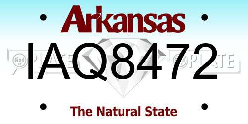 IAQ8472 Arkansas License Plate