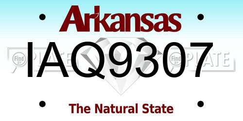 IAQ9307 Arkansas License Plate