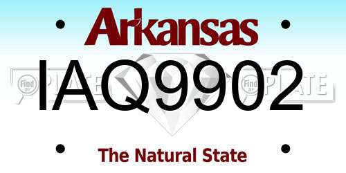 IAQ9902 Arkansas License Plate