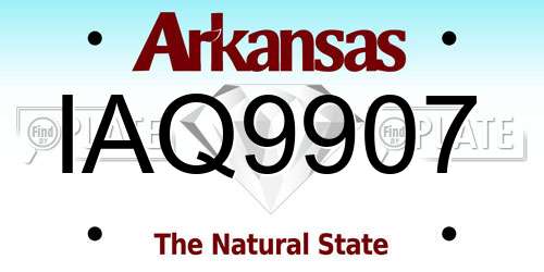 IAQ9907 Arkansas License Plate