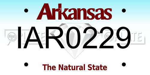 IAR0229 Arkansas License Plate