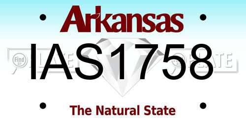 IAS1758 Arkansas License Plate