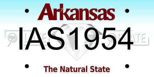 IAS1954 Arkansas License Plate
