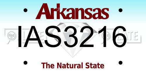 IAS3216 Arkansas License Plate