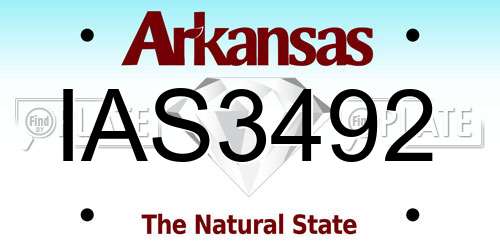 IAS3492 Arkansas License Plate