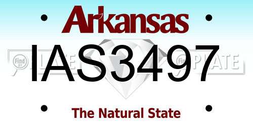 IAS3497 Arkansas License Plate