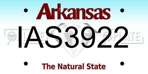 IAS3922 Arkansas License Plate