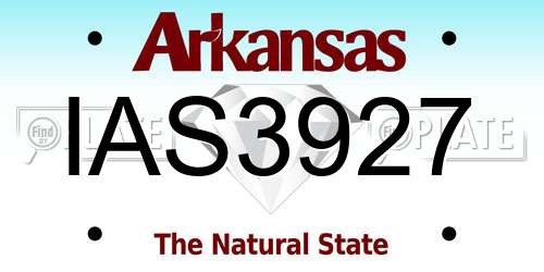 IAS3927 Arkansas License Plate