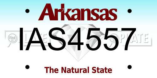 IAS4557 Arkansas License Plate