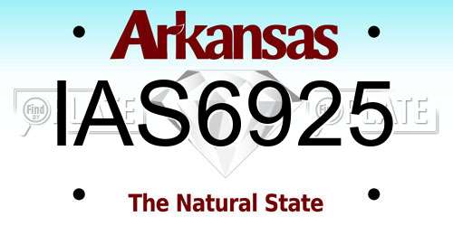 IAS6925 Arkansas License Plate