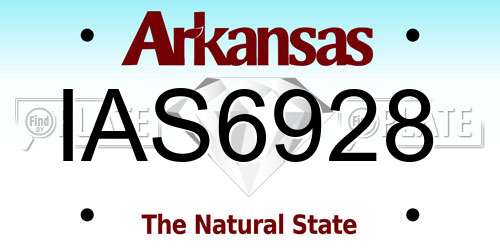 IAS6928 Arkansas License Plate