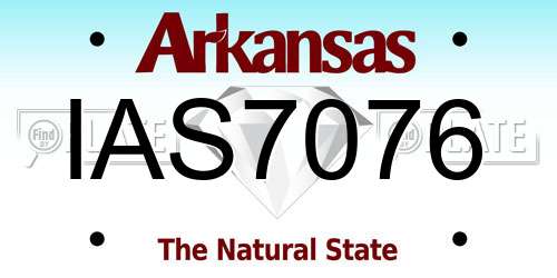 IAS7076 Arkansas License Plate