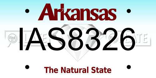 IAS8326 Arkansas License Plate