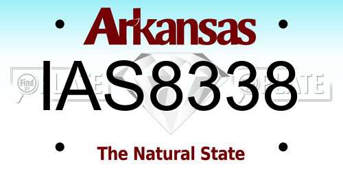 IAS8338 Arkansas License Plate