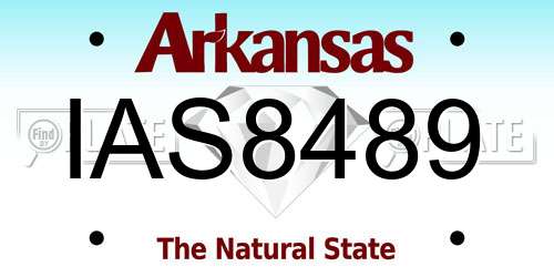 IAS8489 Arkansas License Plate