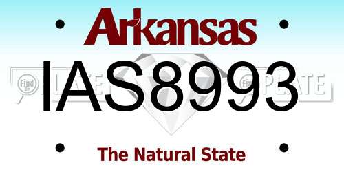 IAS8993 Arkansas License Plate