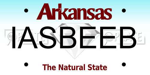 IASBEEB Arkansas License Plate